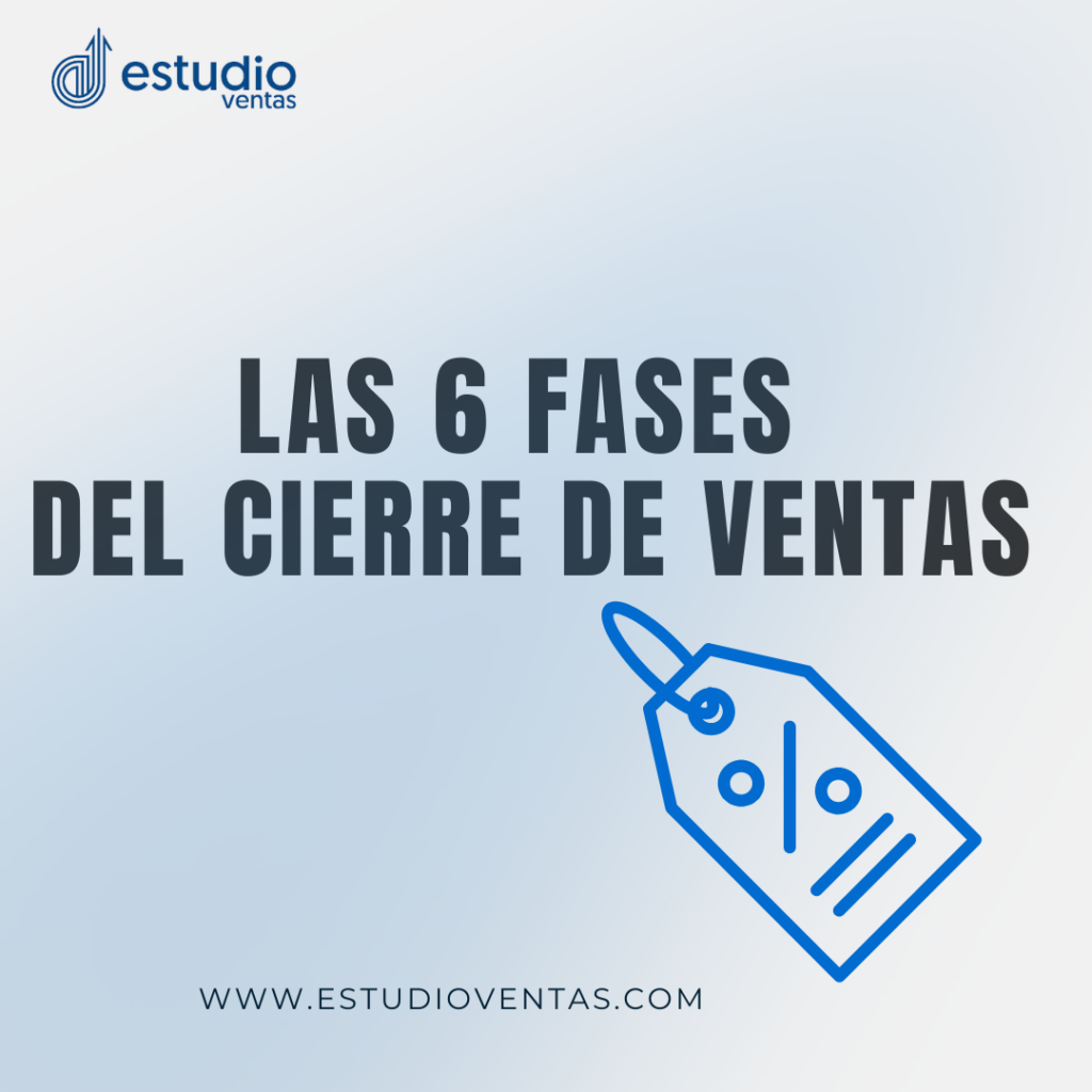 Portada de las 6 fases del cierre de ventas - guía creada por Estudio Ventas